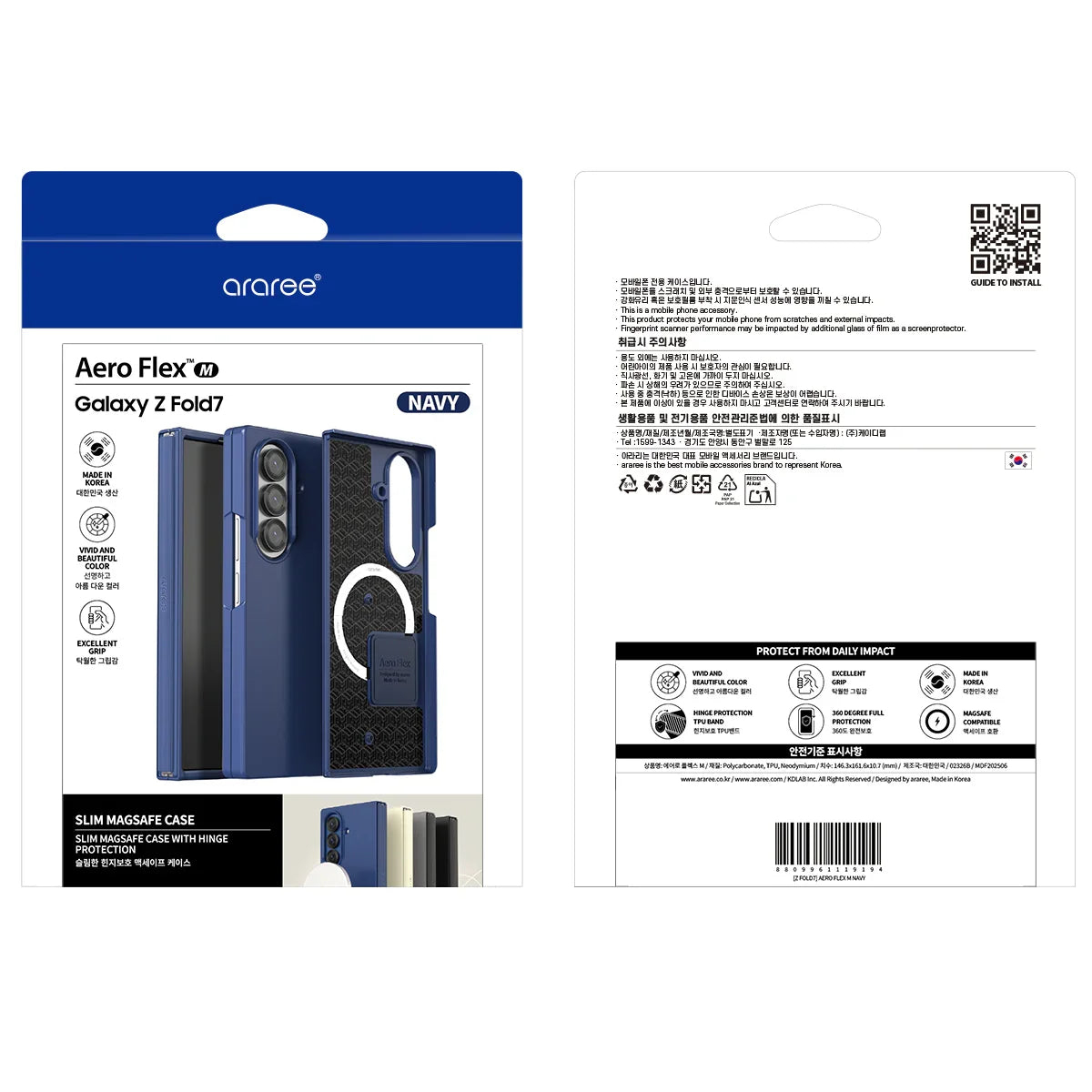 Samsung Z Fold7 Araree Aero Flex Magsafe Case - Navy Samsung Z Fold7 Araree Aero Flex Magsafe Case - Navy